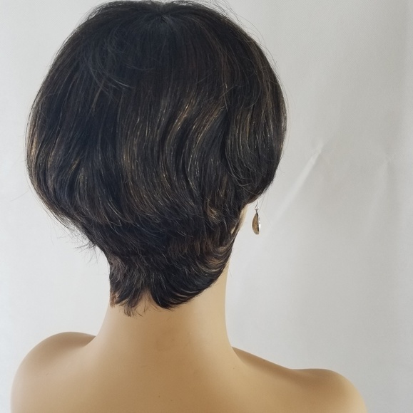 Human hair honey blonde ombre pixiewig